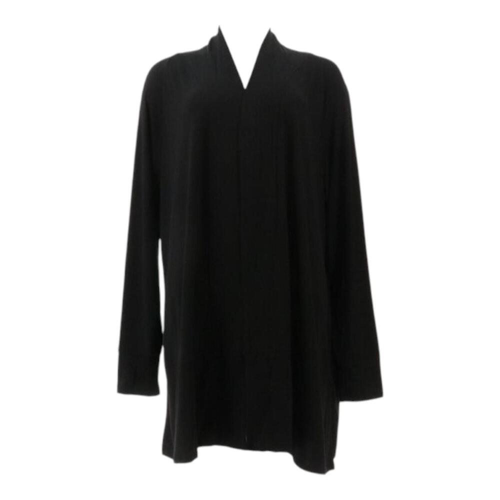 Comfort Code Stretch Jersey Knit Open Front Cardigan Black - Regular